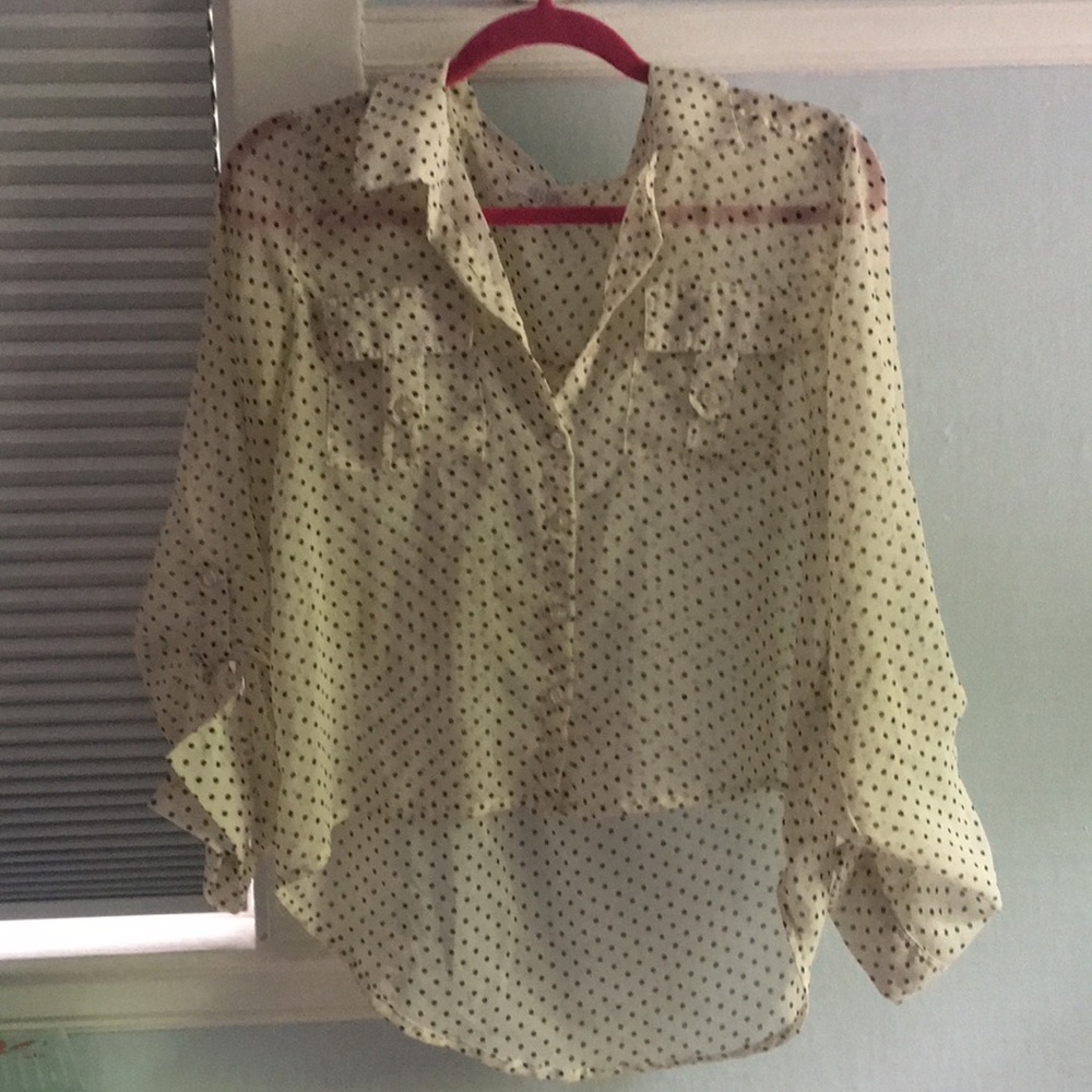 Delias button down shirt high low back